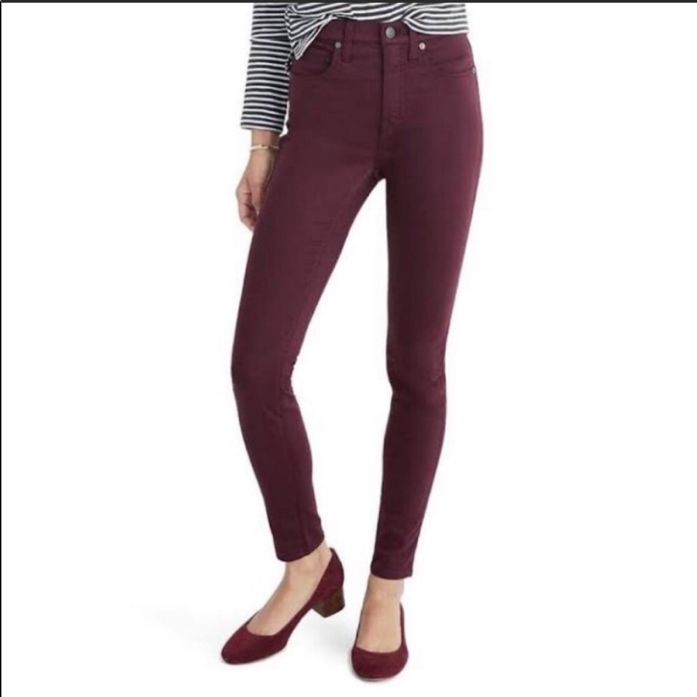 MADEWELL High Riser Skinny Jeans Burgundy Red 29